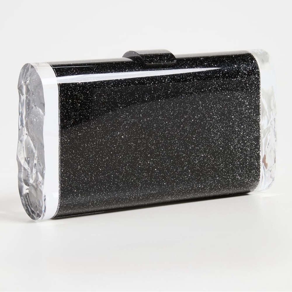 Edie Parker Lara with Ice Ends Clutch Black/Orange